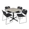 Cain Cain Square Table & Chair Set, Wood, Metal, Polypropylene Top TB3636PL44BK - alternate 1